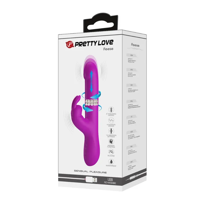Reese Rotating and Thrusting Rabbit Vibrator Pretty Love Pretty Love Vibrators