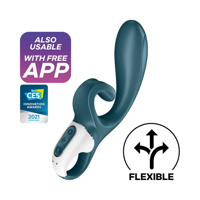 Satisfyer Hug Me Bluegrey USB Rechargeable Rabbit Vibrator with App Control Satisfyer Female Sex Toys Satisfyer Hug Me Bluegrey USB Rechargeable Rabbit Vibrator with App Control Satisfyer Female Sex Toys