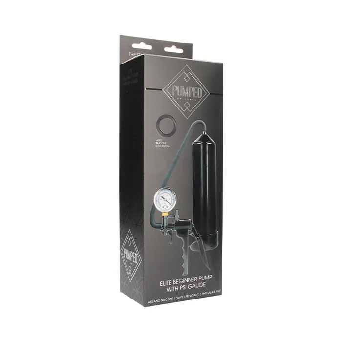 Shots Male Sex Toys Shots Pumped Elite Beginner Pump With PSI Gauge Black