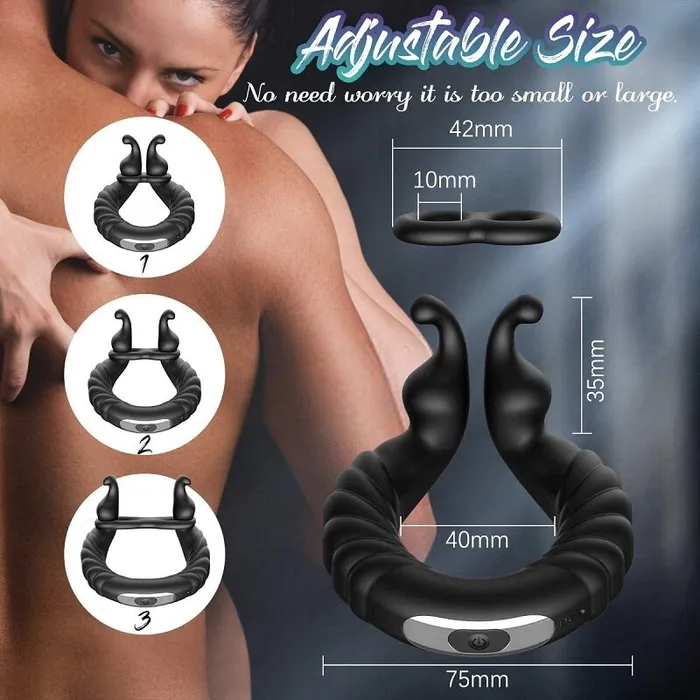 soniker Male Sex Toys Penis Ring Vibrator Rabbit Cock Ring Couple Lover Time Delay Ejaculation Rings Silicone