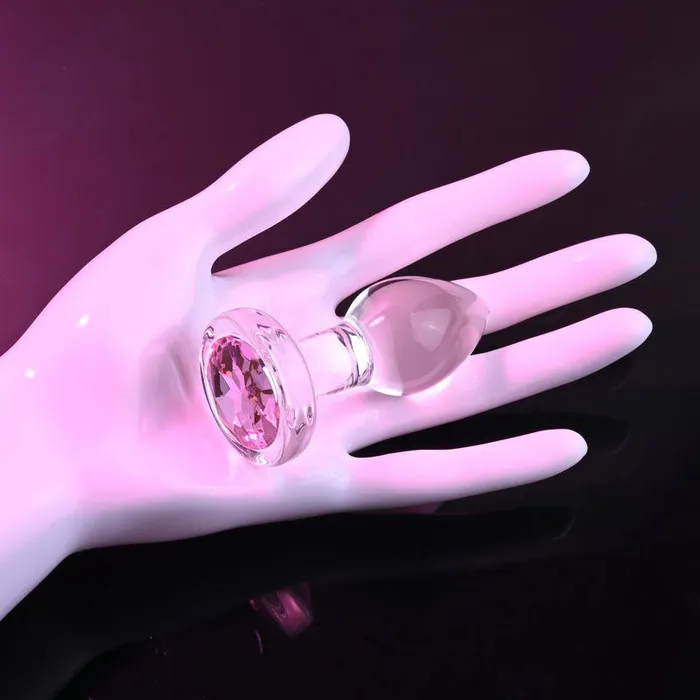Anal Adam Eve Adam Eve PINK GEM GLASS PLUG SMALL Anal Adam Eve Adam Eve PINK GEM GLASS PLUG SMALL