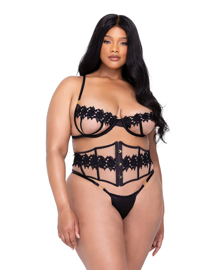 Anal UnderKontrl Rose of Ebony 3pc Short Set