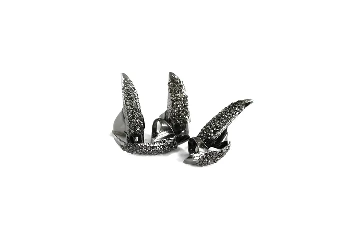 AS Anal Bling Nail Set Black 5 Pieces Cat Claws