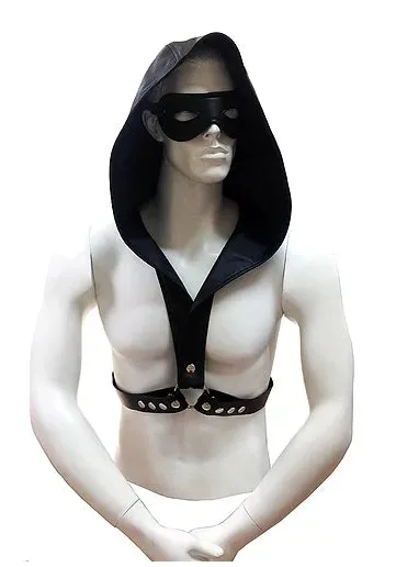 Black Faux Leather Harness Hoodie With Leather Strap Vibrant Vibes Australia Quality Sex Toys Great Prices Couples