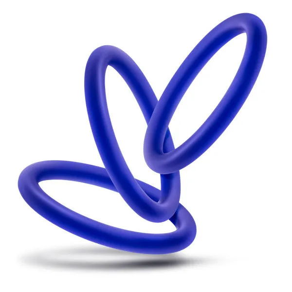 Blush Novelties Performance Vs1 Pure Premium Silicone Cockrings Medium Indigo Female Sex Toys