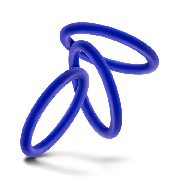 Blush Novelties Performance Vs1 Pure Premium Silicone Cockrings Medium Indigo Female Sex Toys
