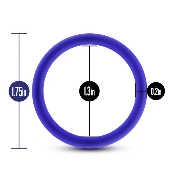 Blush Novelties Performance Vs1 Pure Premium Silicone Cockrings Medium Indigo Female Sex Toys