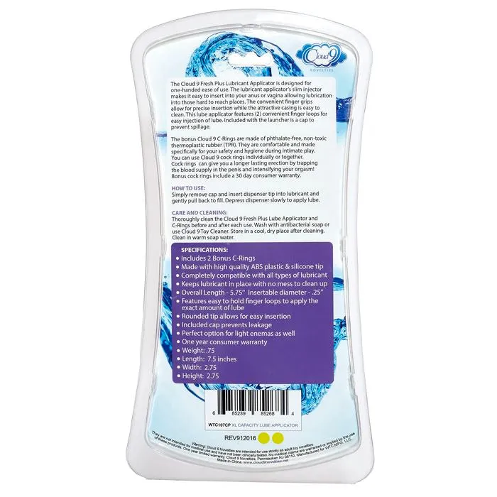 Cloud 9 Fresh Premium XL Lube Applicator With 2 Bonus CRings Cloud 9 Novelties Male Sex Toys