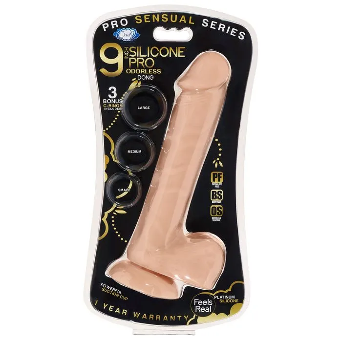 Cloud 9 Novelties Dildos Pro Sensual Premium Silicone Dong With 3 C Rings Flesh 9 