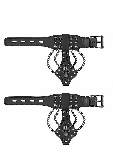 Couples SHOTS AMERICA Ouch Skulls Bones Handcuffs With Skulls Chains Black