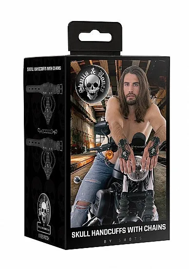 Couples SHOTS AMERICA Ouch Skulls Bones Handcuffs With Skulls Chains Black