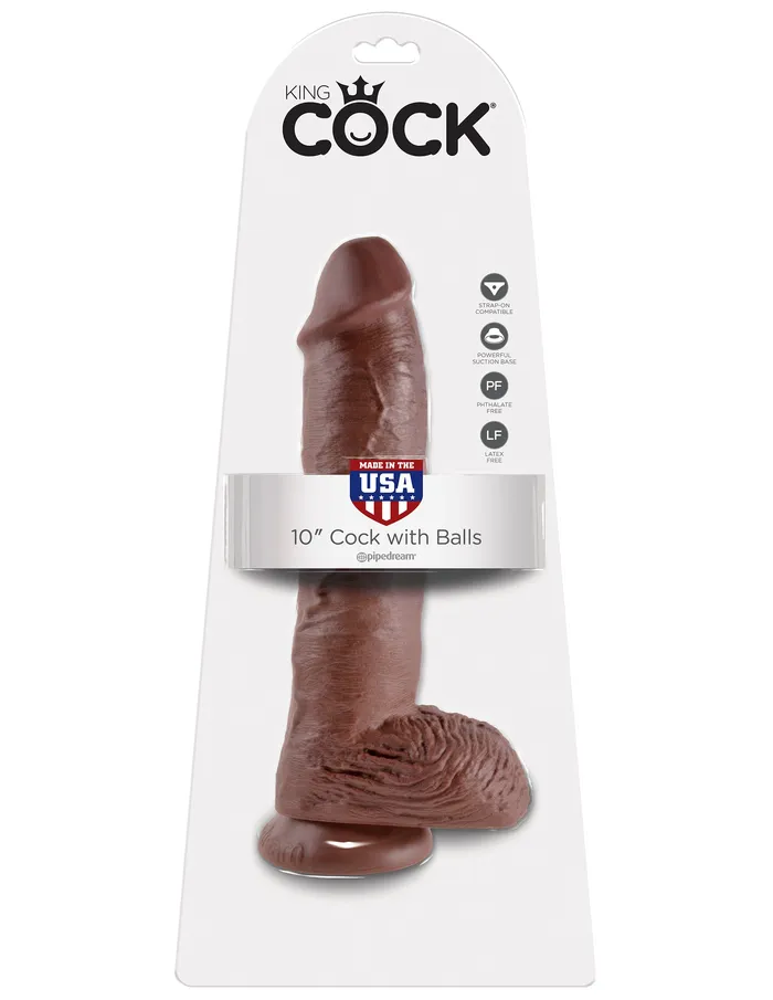 Dildos King Cock 10in Cock WBalls Brown Pipedream Products Dildos King Cock 10in Cock WBalls Brown Pipedream Products