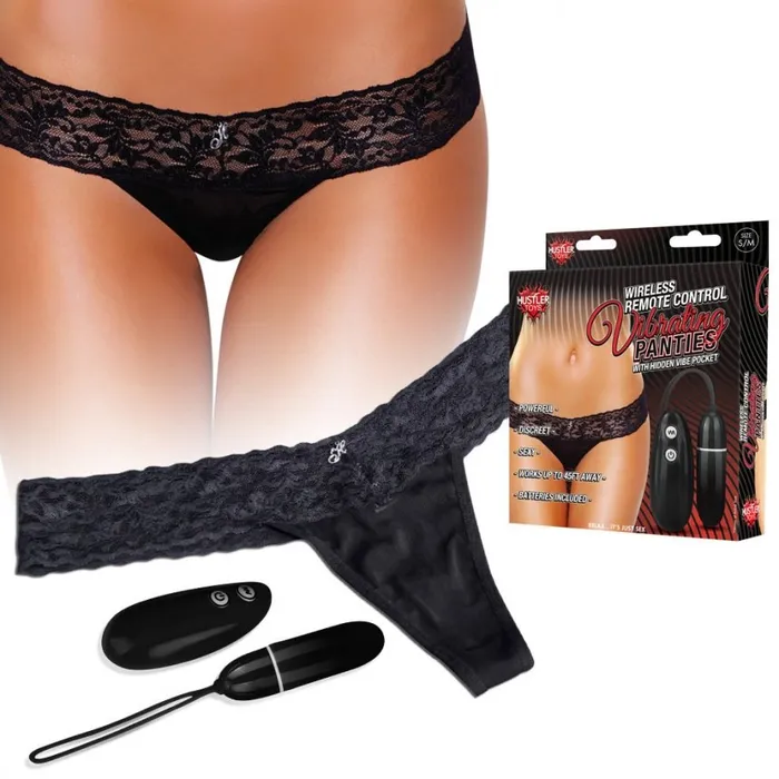 Electric Hustler Lingerie Anal Hustler Wireless Remote Control Vibrating Panties Black ML