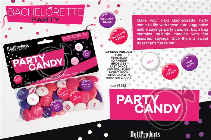 Female Sex Toys HOTT Products Bachelorette Party Candy Asstd Sayings In Bag W Header