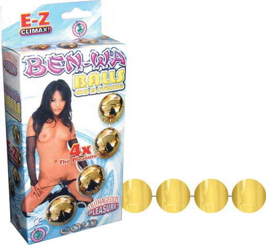 Female Sex Toys Nasstoys Ben Wa Balls On a String Gold