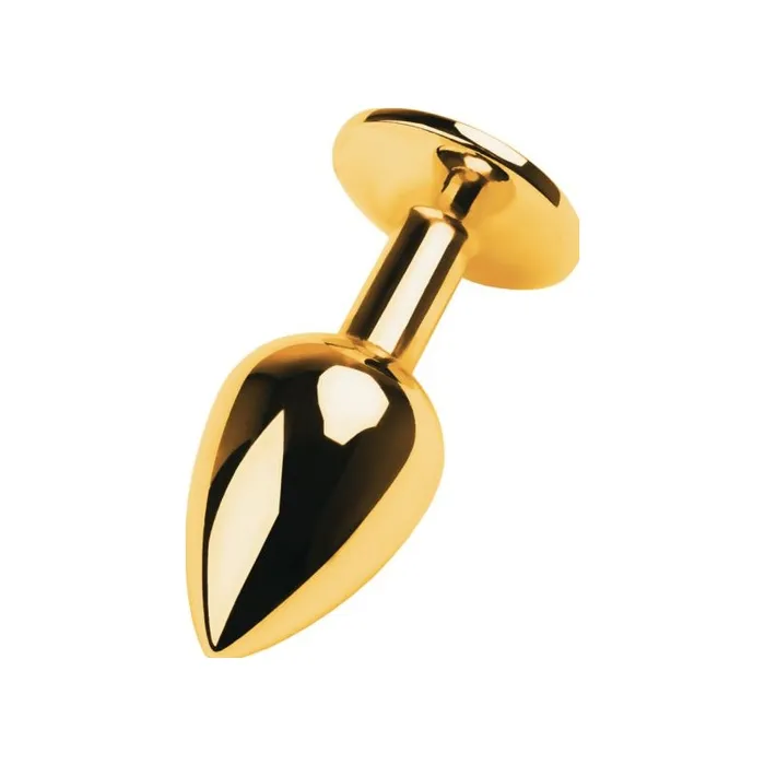 Gold Metal Anal Plug w Black Tourmaline Gem Small Vibrant Vibes Australia Quality Sex Toys Great Prices Anal