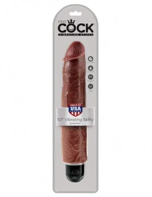 King Cock 10 Vibrating Stiffy Brown Pipedream Products Dildos