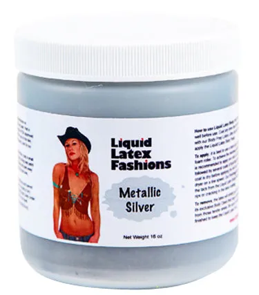 Liquid Latex Fashions Liquid Latex Metallic Silver 16 Oz Vibrators