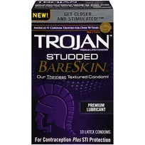 Male Sex Toys ECS Trojan Studded Bareskin 10 Pack