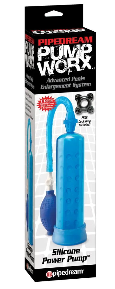Male Sex Toys Pipedream Products Pump Worx Silicone Power Pump Blue