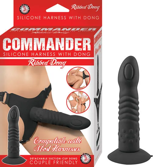 Nasstoys Female Sex Toys Commander Harness Ribbed Dong Black