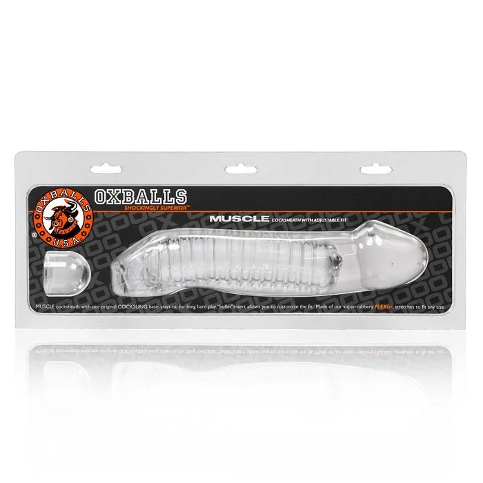 OXBALLS Dildos Muscle Smooth Cocksheath WLength Inset Oxballs Clear