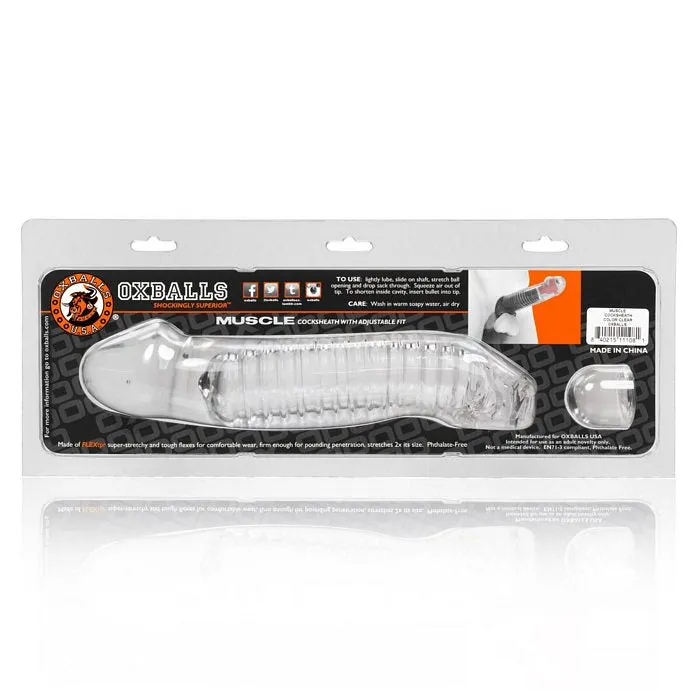OXBALLS Dildos Muscle Smooth Cocksheath WLength Inset Oxballs Clear