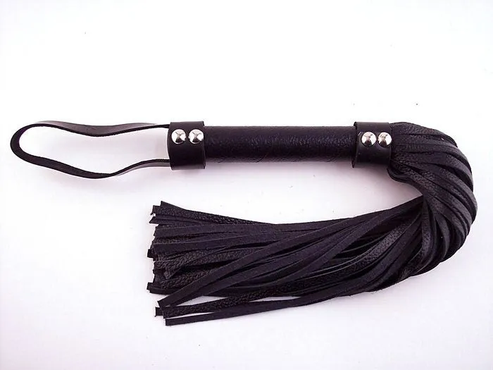 Short Leather Flogger Black ROUGE GARMENTS Restraints