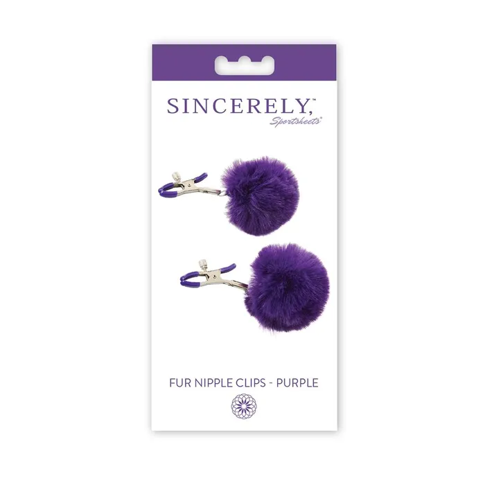Sport Sheets Vibrators Sincerely Fur Nipple Clips Purple