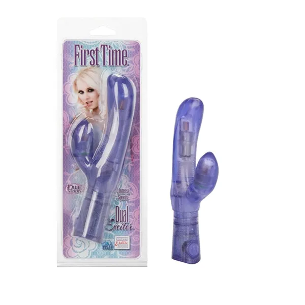Vibrators California Exotic Novelties First Time Dual Exciter Purple
