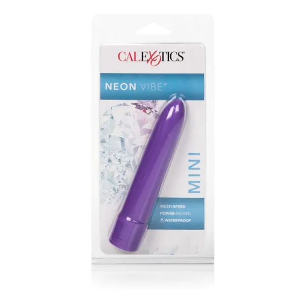 Vibrators Mini Neon MultiSpeed Vibrator Purple 45in California Exotic Novelties