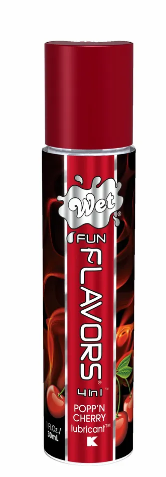 Wet Poppn Cherry Fun Flavors 1 Oz Wet Lube Vibrators